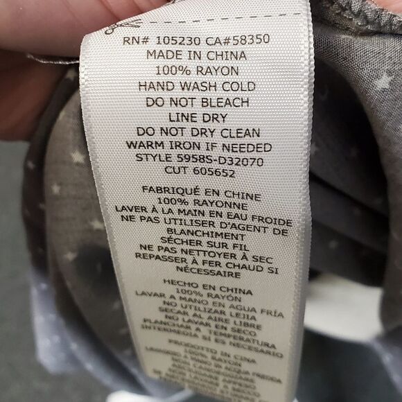 SOFT JOIE dress Zandi gray star moon print drop waist rayon M - Picture 7 of 8